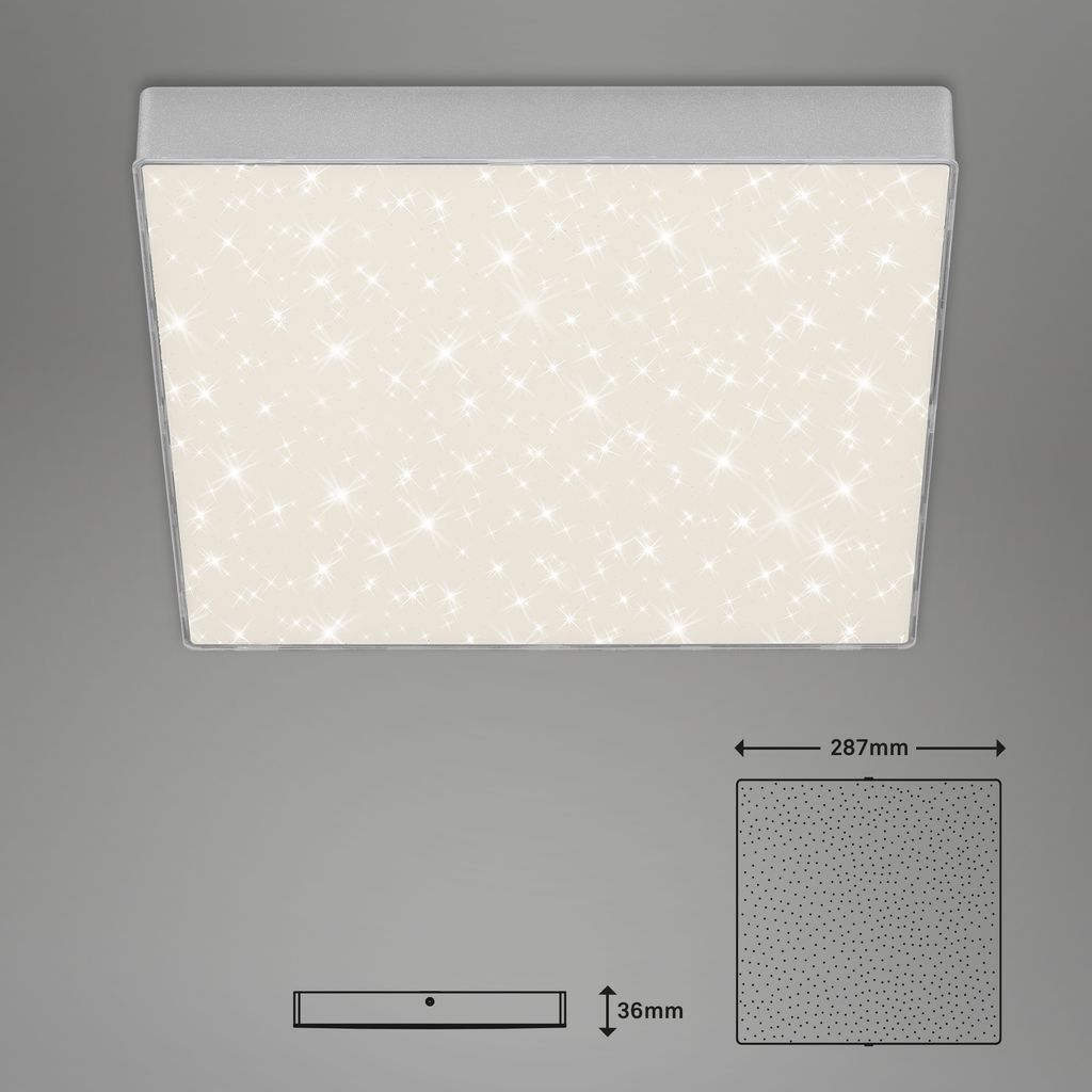 STERNENHIMMEL LED Deckenleuchte, 28,7 cm, 21 W, Silber