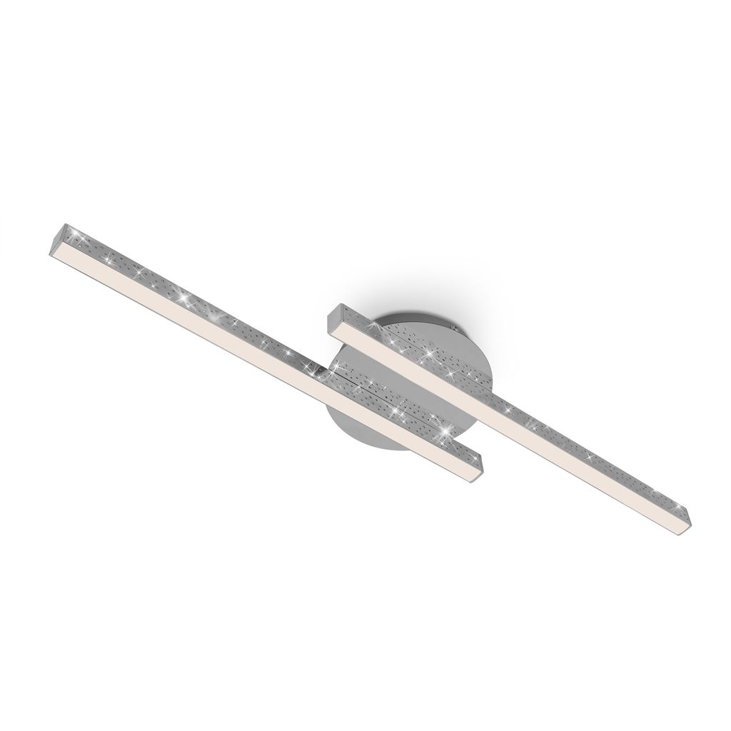 LED Deckenleuchte, 60 cm, 10,5 W, 1400 lm, Chrom