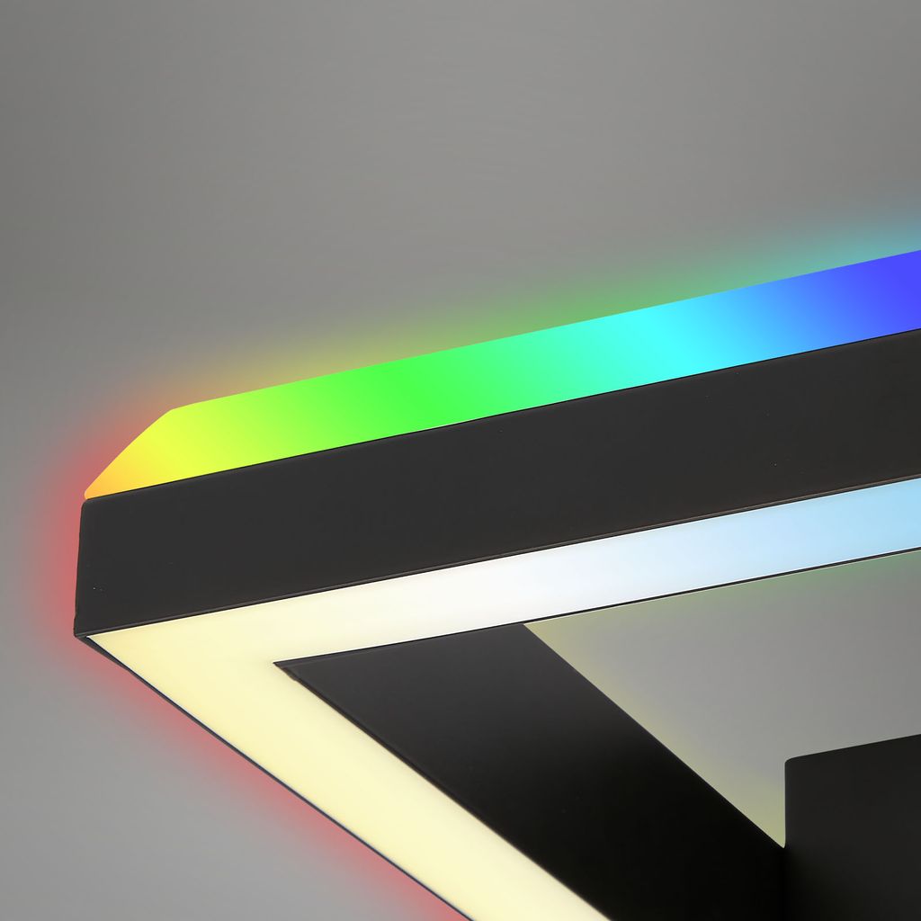 RGB CCT LED Deckenleuchte, 59,7 cm, LED-Platine, 44 W, 4400 lm, schwarz