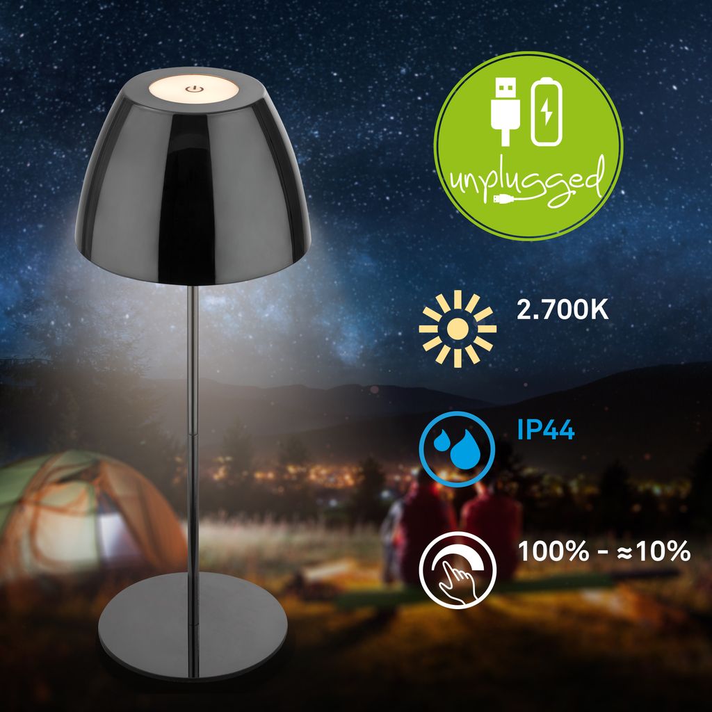 LED Tischlampe Akku LED Tischleuchte Wohnzimmer Dimmbar Kabellos Touch IP44 1