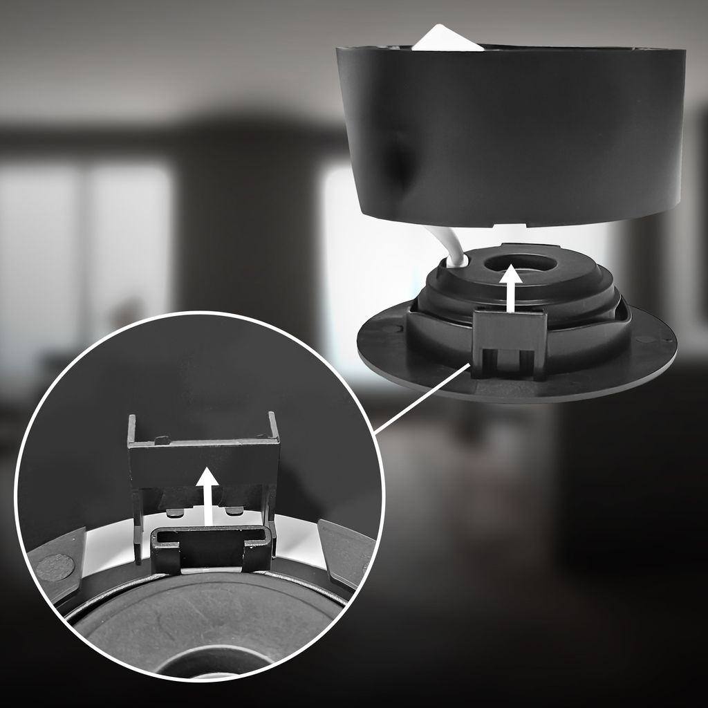 LED Einbaustrahler & Aufbauspot ? Ø90 mm, Dimmbar, 5W, 230V, Warmweiß, schwenkbar, Schwarz