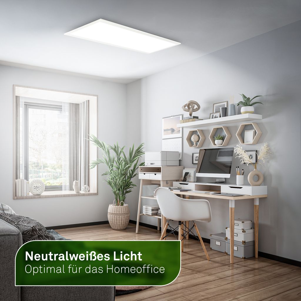 LED Panel LED Deckenleuchte Deckenlampe EEK A Neutralweiß Spritzwasserschutz 5