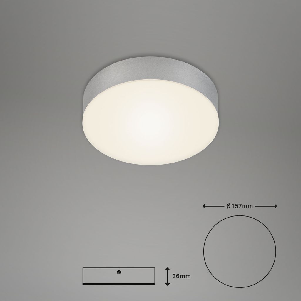 LED Deckenleuchte, Ø 15,7 cm, 11 W, Silber