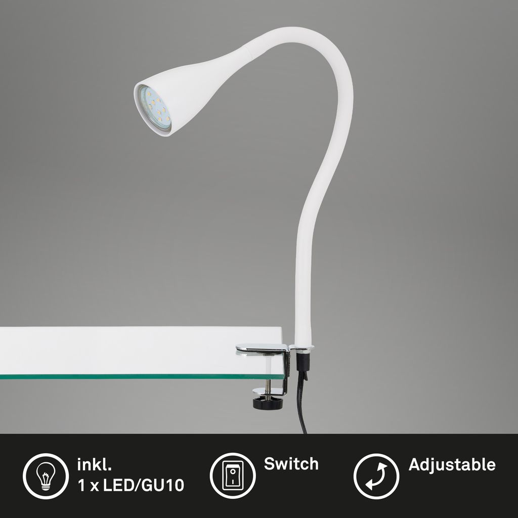 Flexible Klemmleuchte 60 cm 1xGU10 3W 250lm weiß
