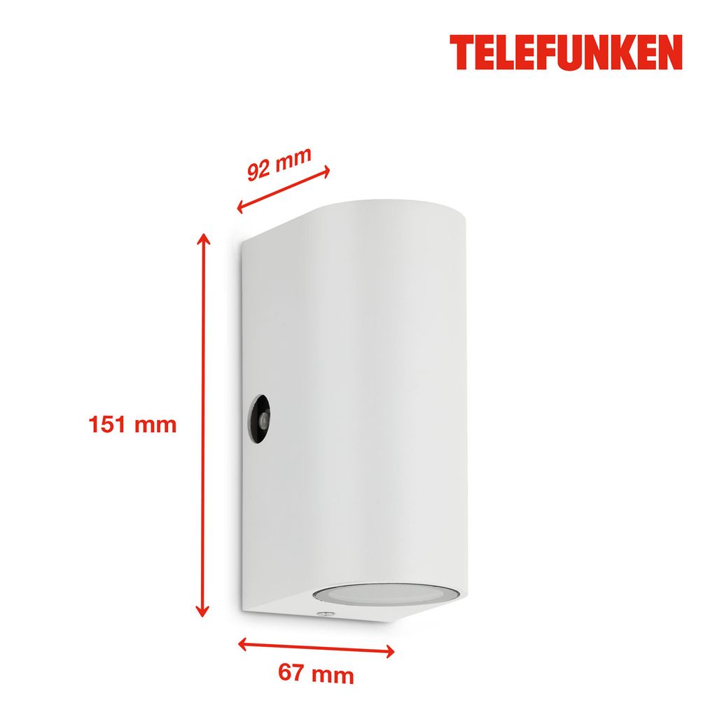 LED Außenleuchte Dämmerungssensor GU10 IP44 5 W weiß Metall Telefunken 6