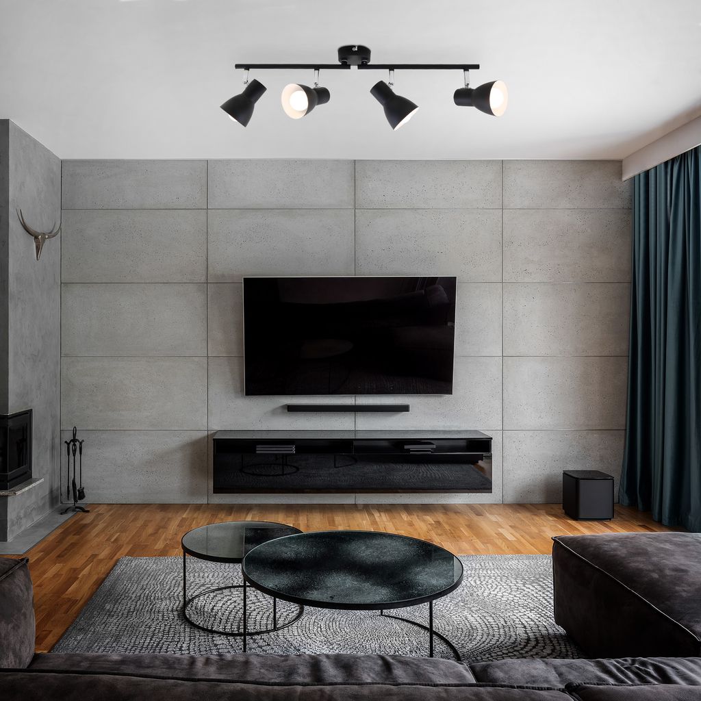 Deckenleuchte Spotleuchte Retro schwenkbar E14 25 W schwarz Metall Briloner 9