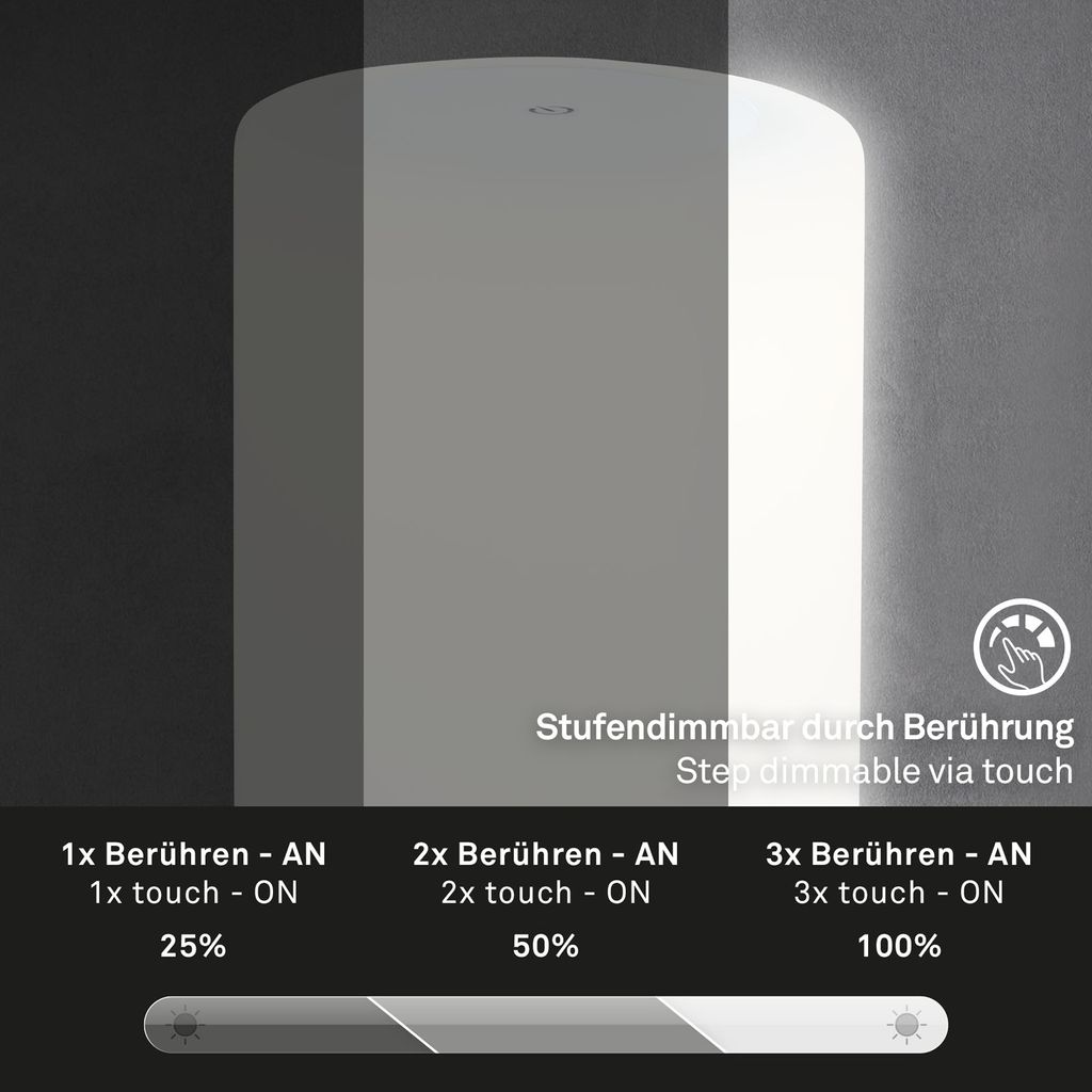 LED Akku Tischleuchte, Ø12,5 cm, LED-Modul,  3W, 350 lm, schwarz