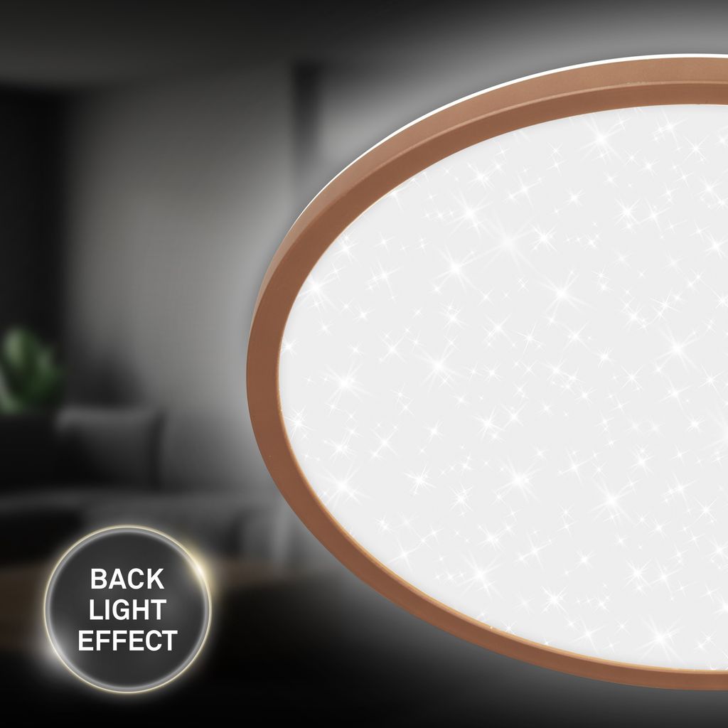Slim LED Panel Ø37,5 cm - 22W, 3000lm, Sternenhimmel, Neutralweiß, Coffee