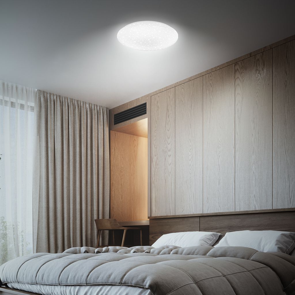 Lumenia Deckenleuchte Ø28 cm - 16W, 2000lm, LED, Sternenhimmel, Dimmbar, Weiß