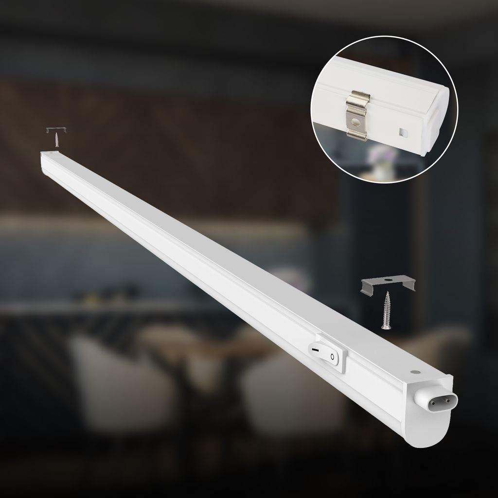 LED Unterbauleuchte 87,3 cm 10W, 1100lm, Neutralweiß, An-/Aus-Schalter, erweiterbar, Weiß