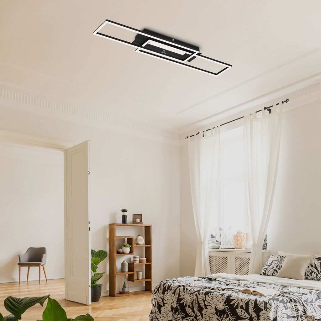 LED Deckenleuchte dimmbar Memoryfunktion getrennt schaltbar 40W schwarz Briloner 8