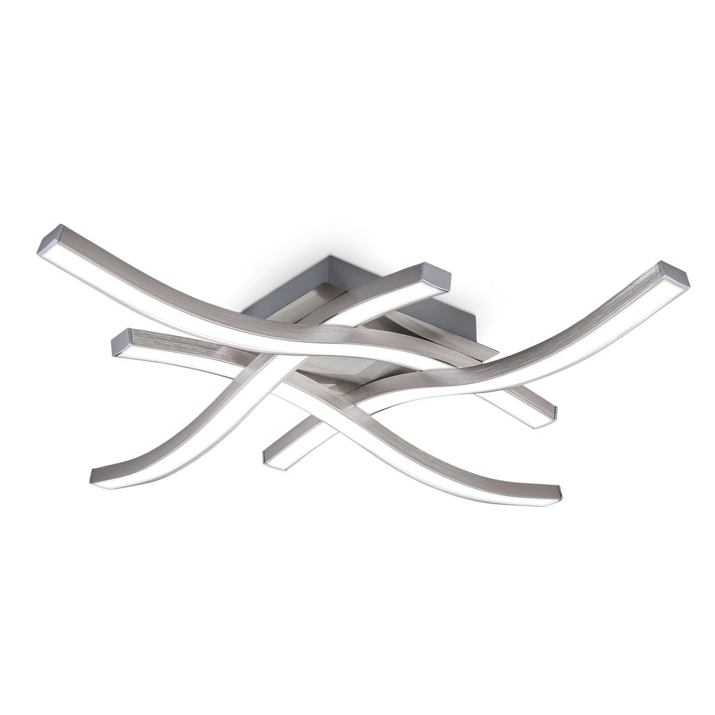 B.K.Licht Elegant Curved Design LED Ceiling Light, 4 Built-in LED Boards Included, 17W 1.520Lm, Neutral White Light 4000K, Modern Ceiling Fixture for Living Rooms and bedrooms 230V IP20