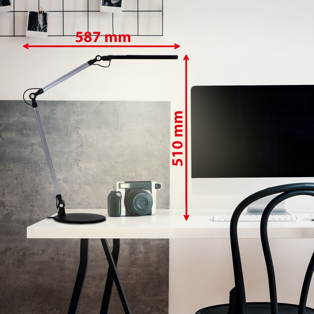 CCT LED Tischleuchte, 51 cm, 6,6 W, Schwarz