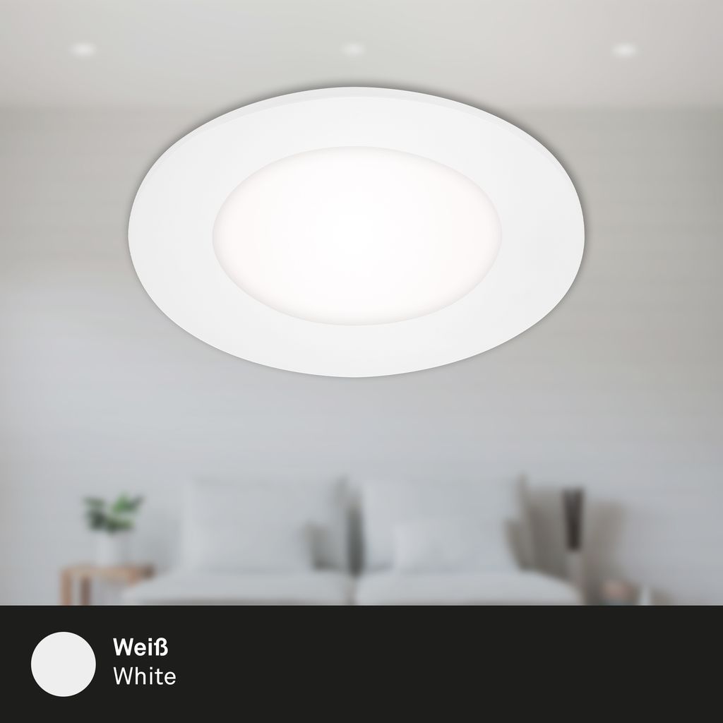 LED Einbauleuchten 3er Set ultraflach je 3 W IP23 Weiß Kunststoff Briloner 16