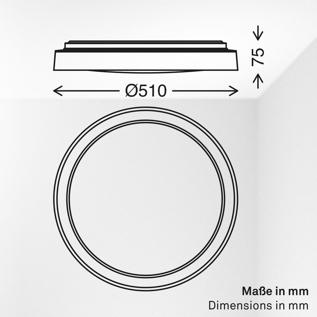 Gima Deckenlampe Ø51 cm - 48W, 5200lm, LED, Sternenhimmel, CCT, Dimmbar, Warm Grey, Coffee