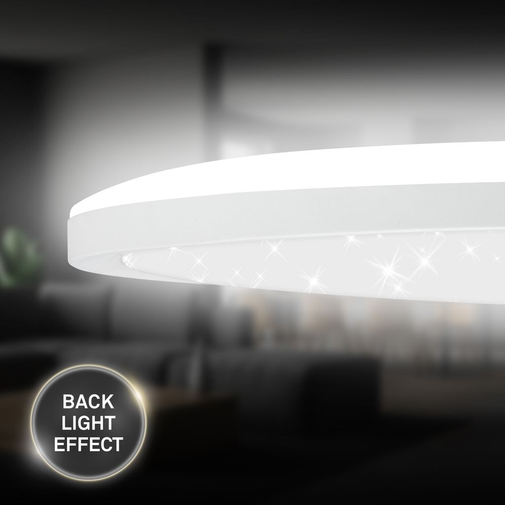 Slim LED Panel Ø37,5 cm - 22W, 3000lm, Sternenhimmel, Neutralweiß, Weiß