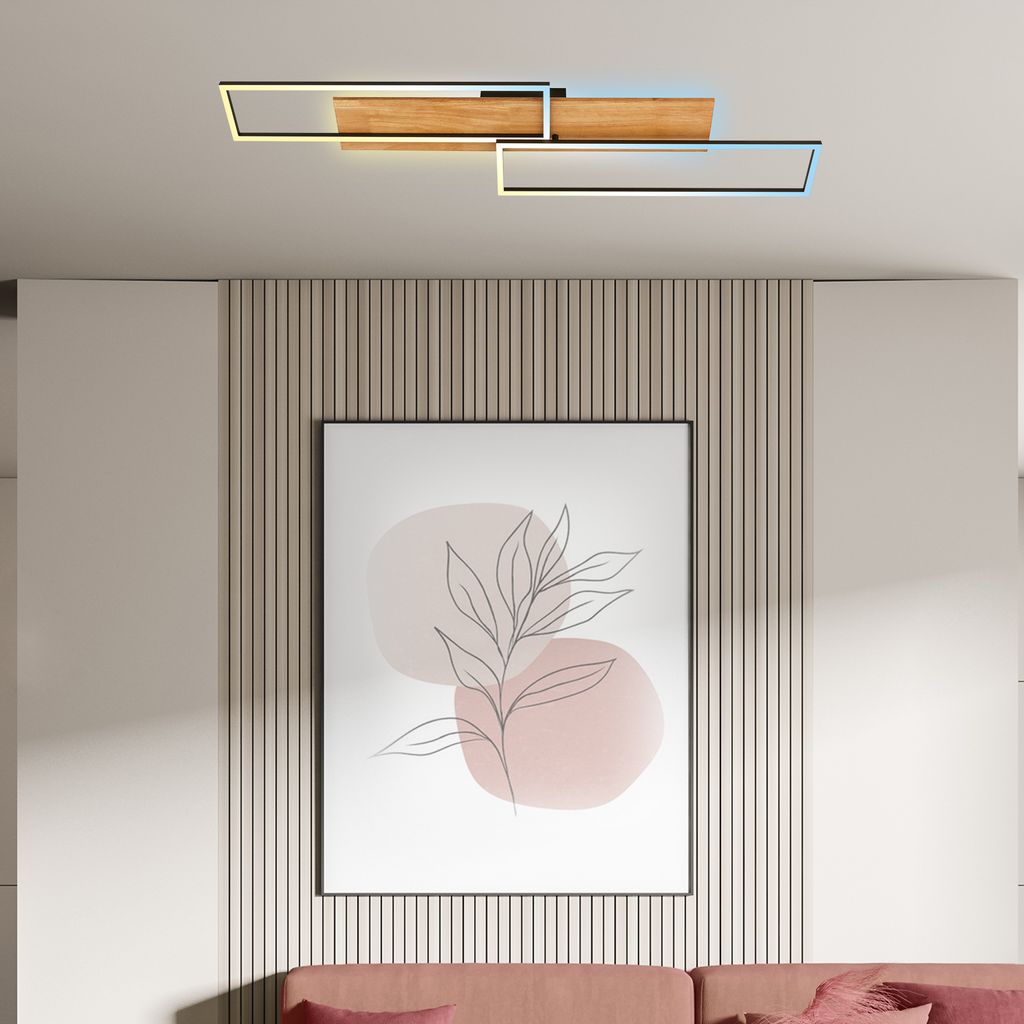 Cornice LED Deckenlampe, Dimmbar, 2 Frames, 4100lm, 38W, CCT Funktion, Fernbedienung, Schwarz