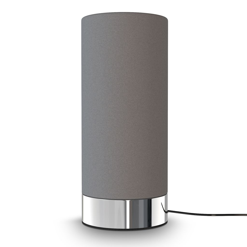 B.K.Licht Nachttischlampe - touch, dimmbar, mit Stecker, E14 Fassung, grau