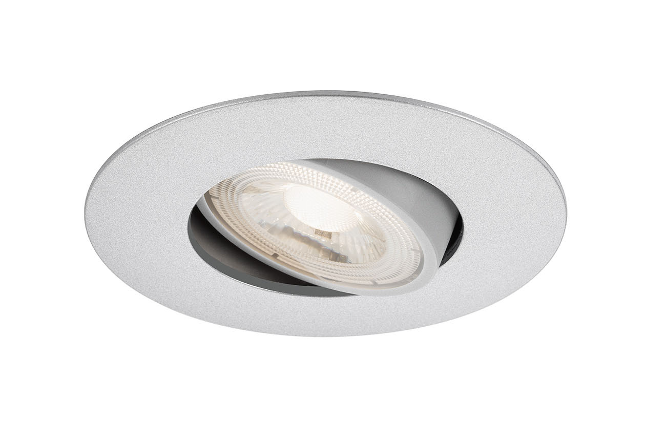 Ultraflache LED Einbauleuchte Ø 9 cm 4.9 W Chrom-Matt 0