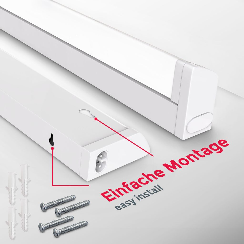LED Unterbauleuchte - 8,5W, 1000lm, LED, Schalter, Stecker, neutralweiß, weiß