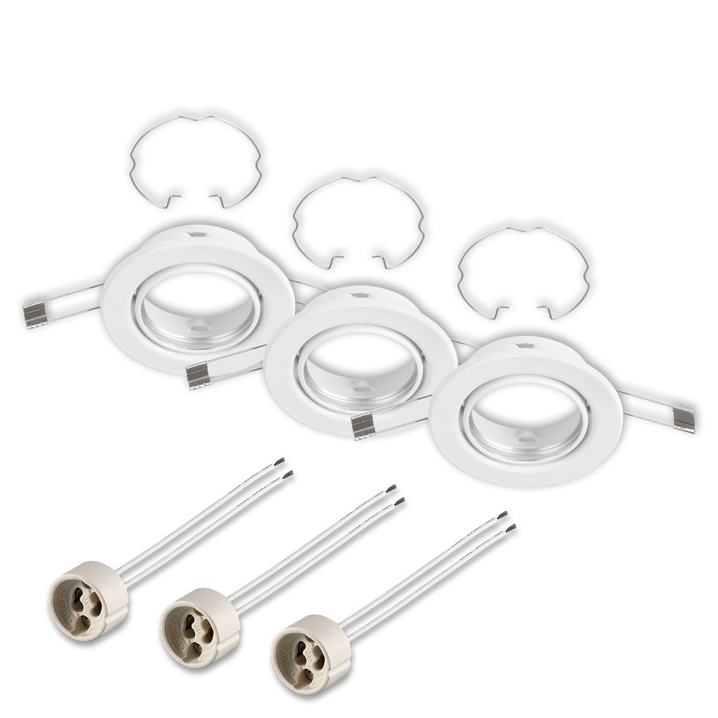 Set van 3 Inbouwarmatuur Ø 8,6 cm GU10 max. 12W wit