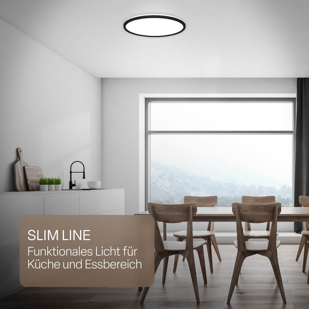 LED Deckenlampe LED Panel Deckenleuchte Flach IP44 Neutralweiß Indirektes Licht 7