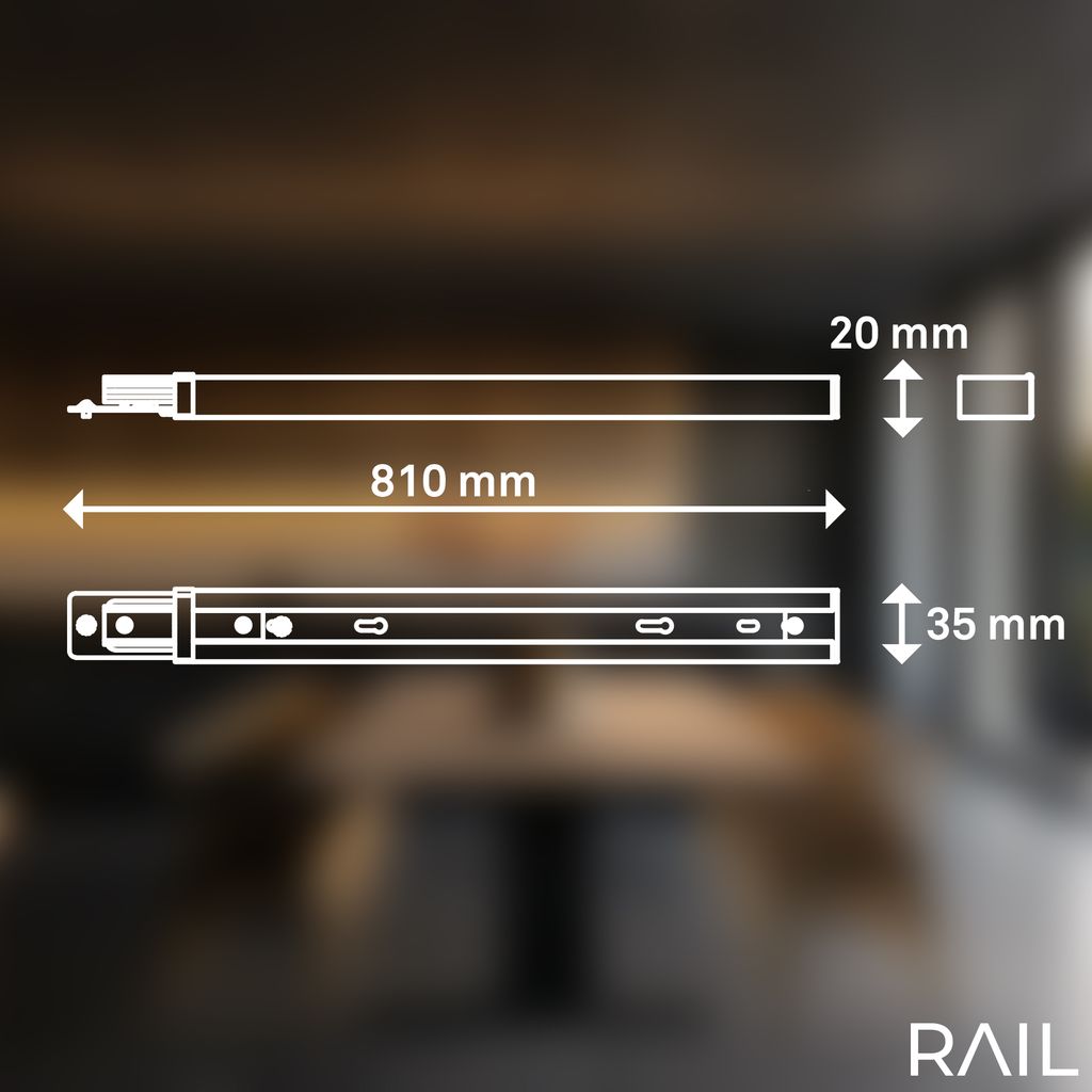 Briloner Rail Schienensystem. Zubehör. Erweiterungskomponente. Schwarz. 0.75 m 6