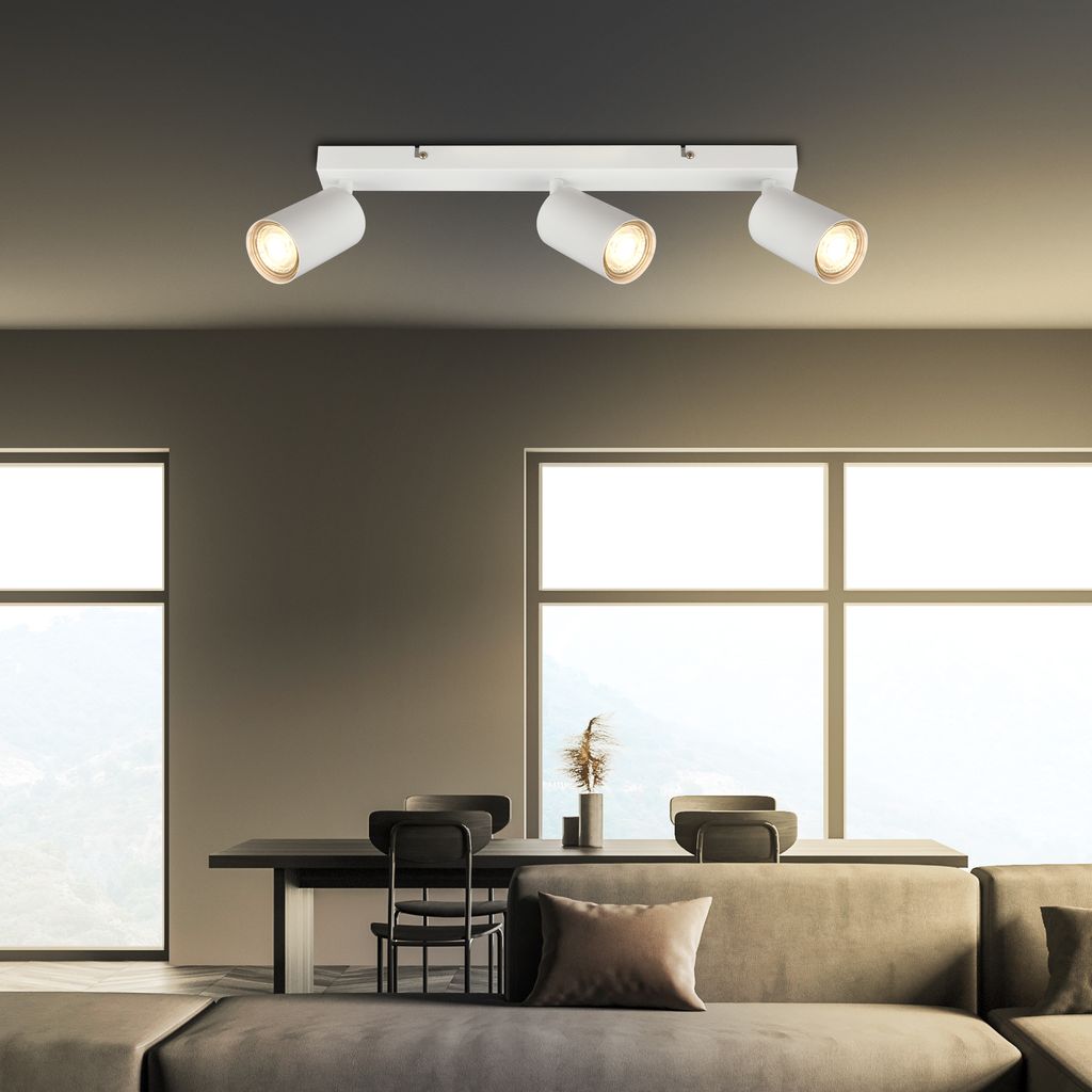 Deckenstrahler Spotleuchte Deckenlampe Wohnzimmer Flur schwenkbar. 3-flammig 2