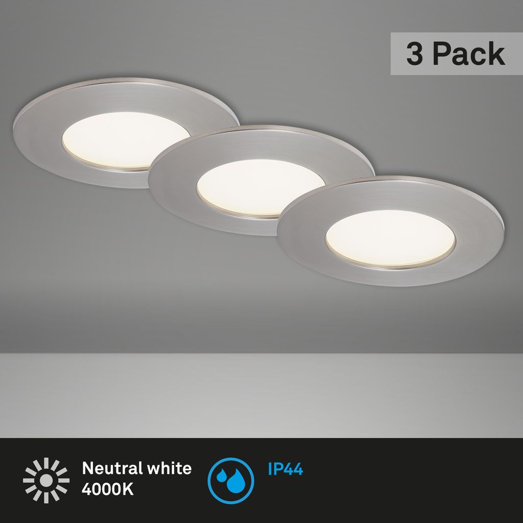 LED Inbouwarmatuur Ø 8,5 cm 3x4,8W 600lm mat-nikkel