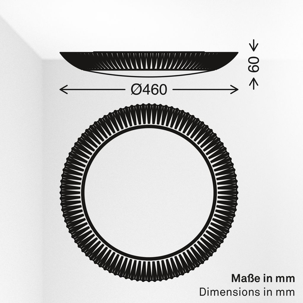 Solea Deckenlampe Ø46 cm - 18W, 2800lm, LED, Dimmbar, Fernbedienung, CCT, Altweiß
