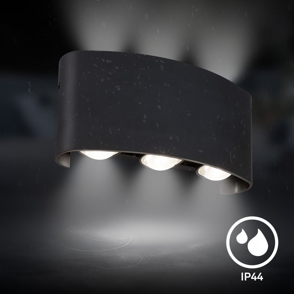Will Outdoor Wall Light - 6.5W, 700lm, LED, Neutral White, IP44, Black