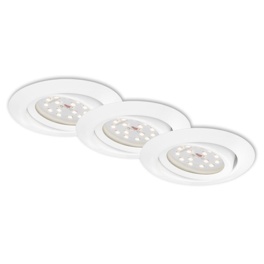 3er Set LED Einbauleuchte. Ø 8.2 cm. 3.5 W. Weiß. Briloner Leuchten 2
