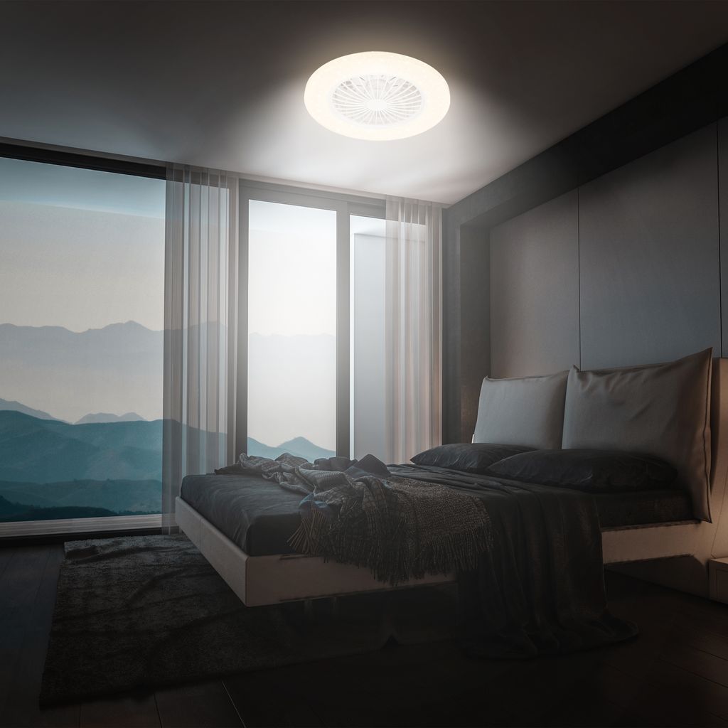 LED Deckenlampe Ventilator Deckenventilator Dimmbar Fernbedienung CCT RGB 48.5cm 3