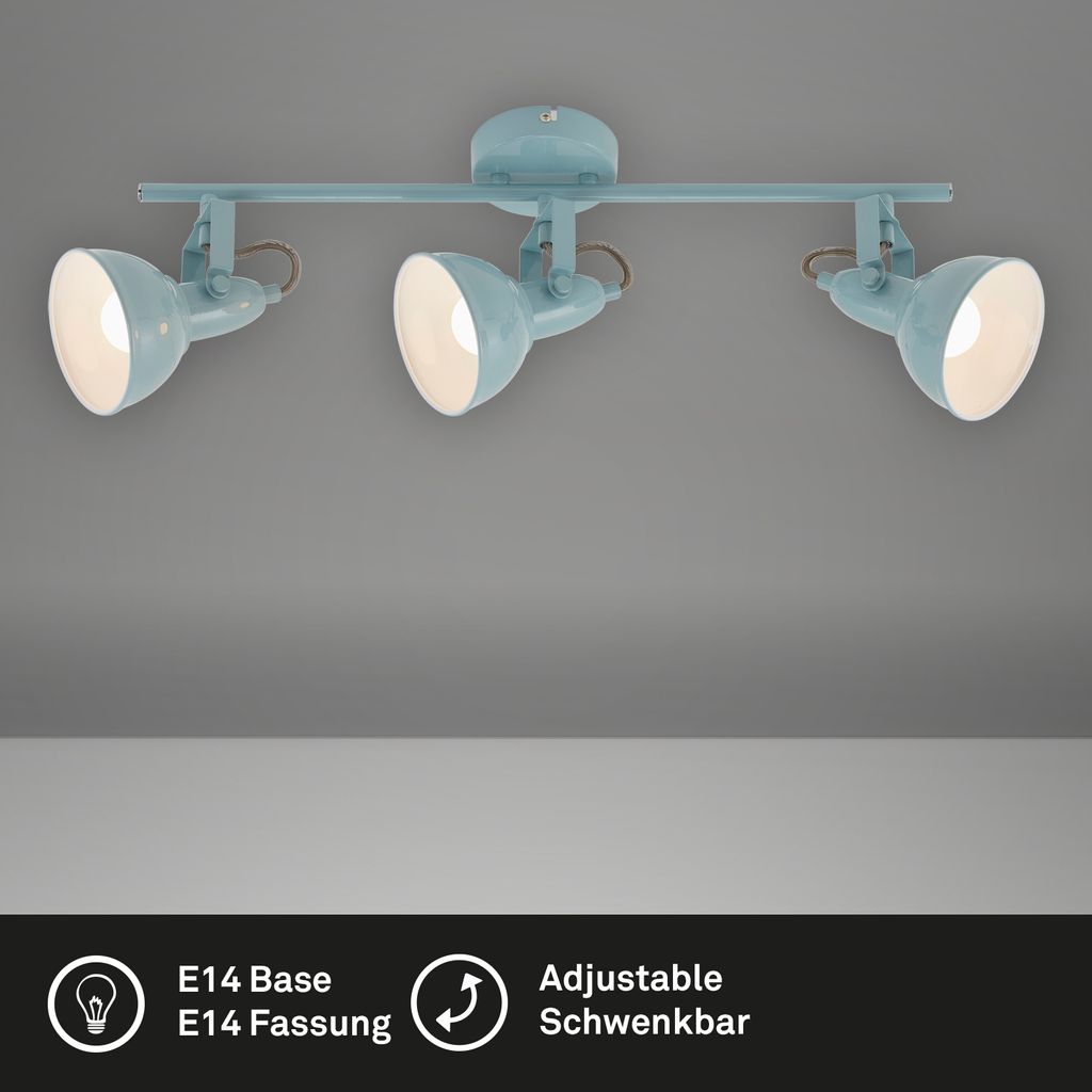 Deckenleuchte mit 3 dreh-und schwenkbaren Spots E14 max. 40 W Briloner 2