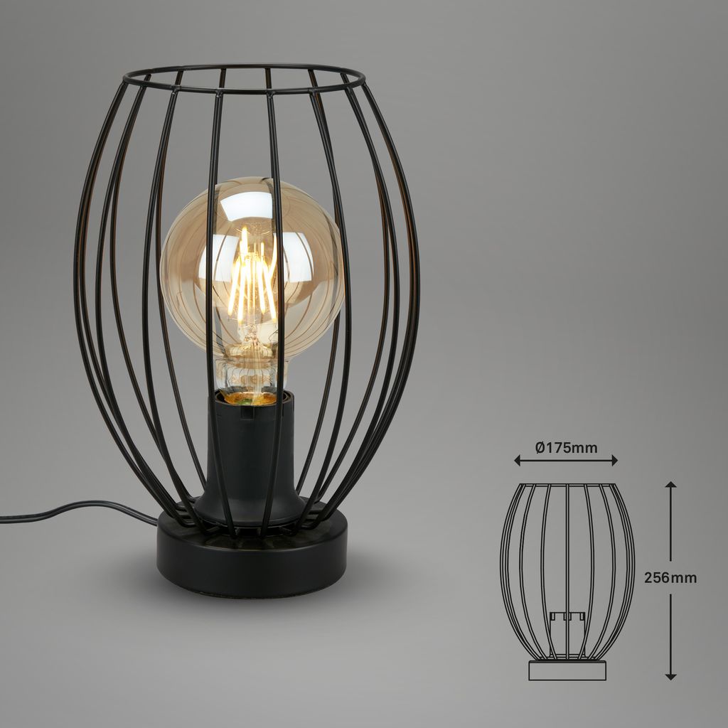 Tischleuchte, 25,6 cm, max. 25 W, Schwarz