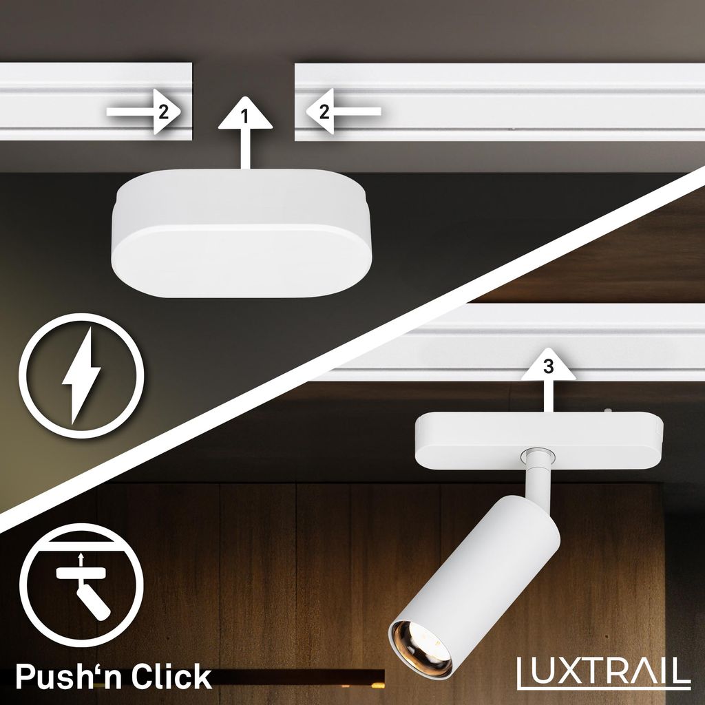 Briloner Luxtrail Schienensystem, Komplettset, 4x LED Tracklight, Weiß