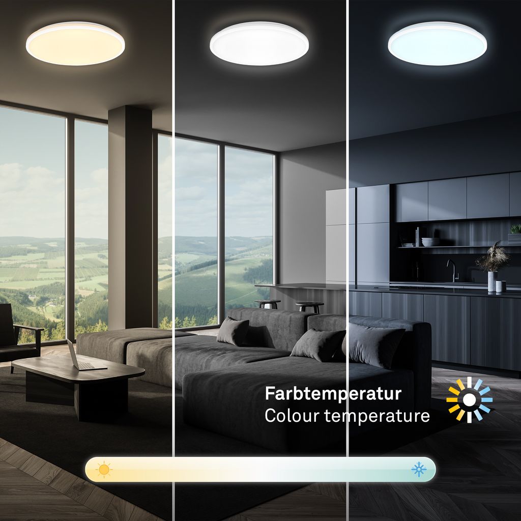 Briloner Pulup LED Deckenlampe, Dimmbar, Fernbedienung, Weiß
