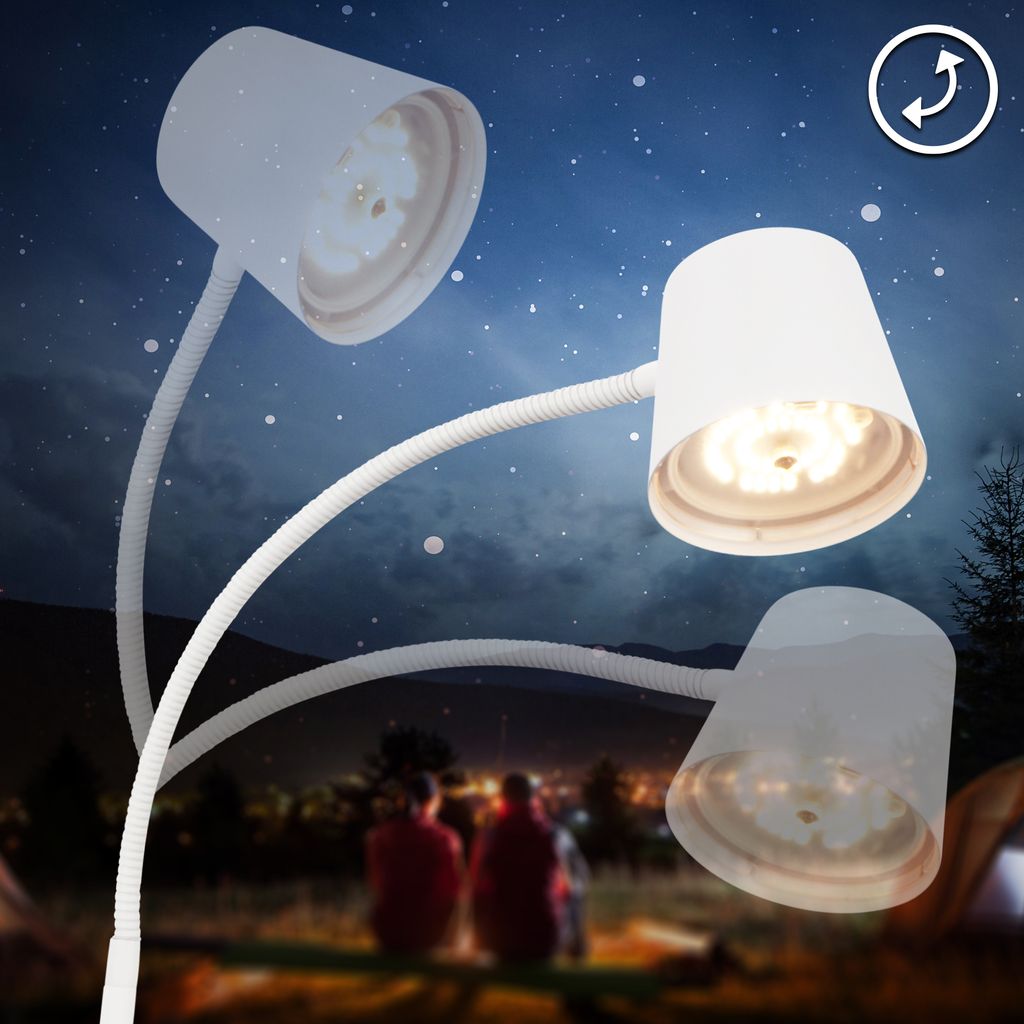 Briloner Cielo LED floor lamp cordless, dimmable, touch, white