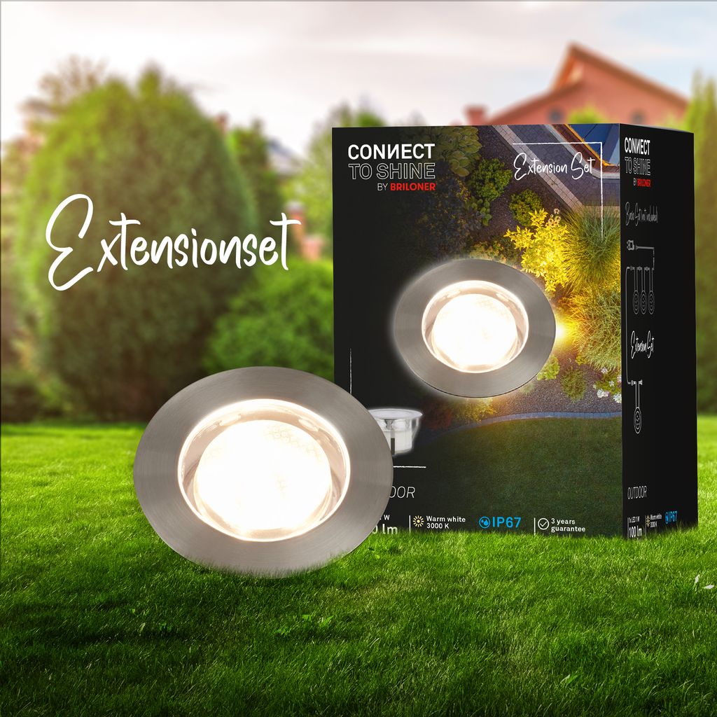 Connect to Shine Extension Padouk In-ground Spotlight - 1W, 100lm, LED, Warm White, Stainless Steel
