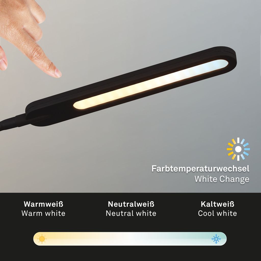 LED CCT Aanraking Clip-on armatuur 110 cm 8W 600lm zwart