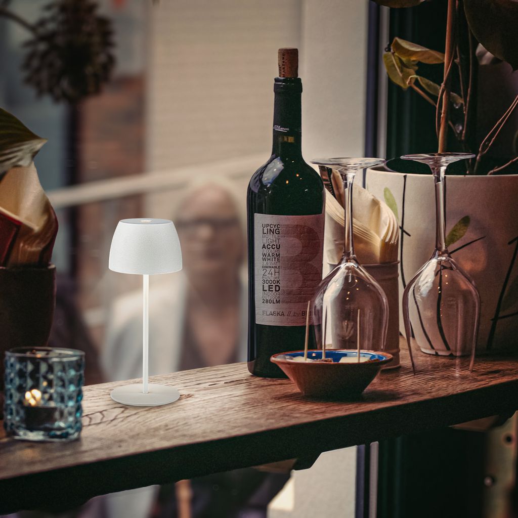 Briloner Serina Mini LED Tischlampe kabellos IP44. Dimmbar. Touch. Spritzwasserschutz. akku. weiß. Ø8 x 20 cm 7