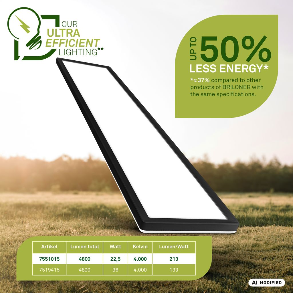 Tava A LED Deckenlampe 98cm, mit EEK A Lichtquelle*, Backlight, Schwarz