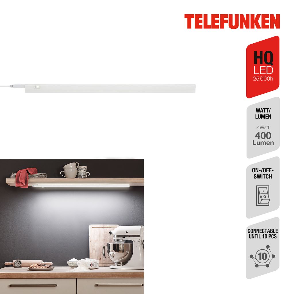 TELEFUNKEN LED Unterbauleuchte 58.45 cm 8W 800lm weiß 6