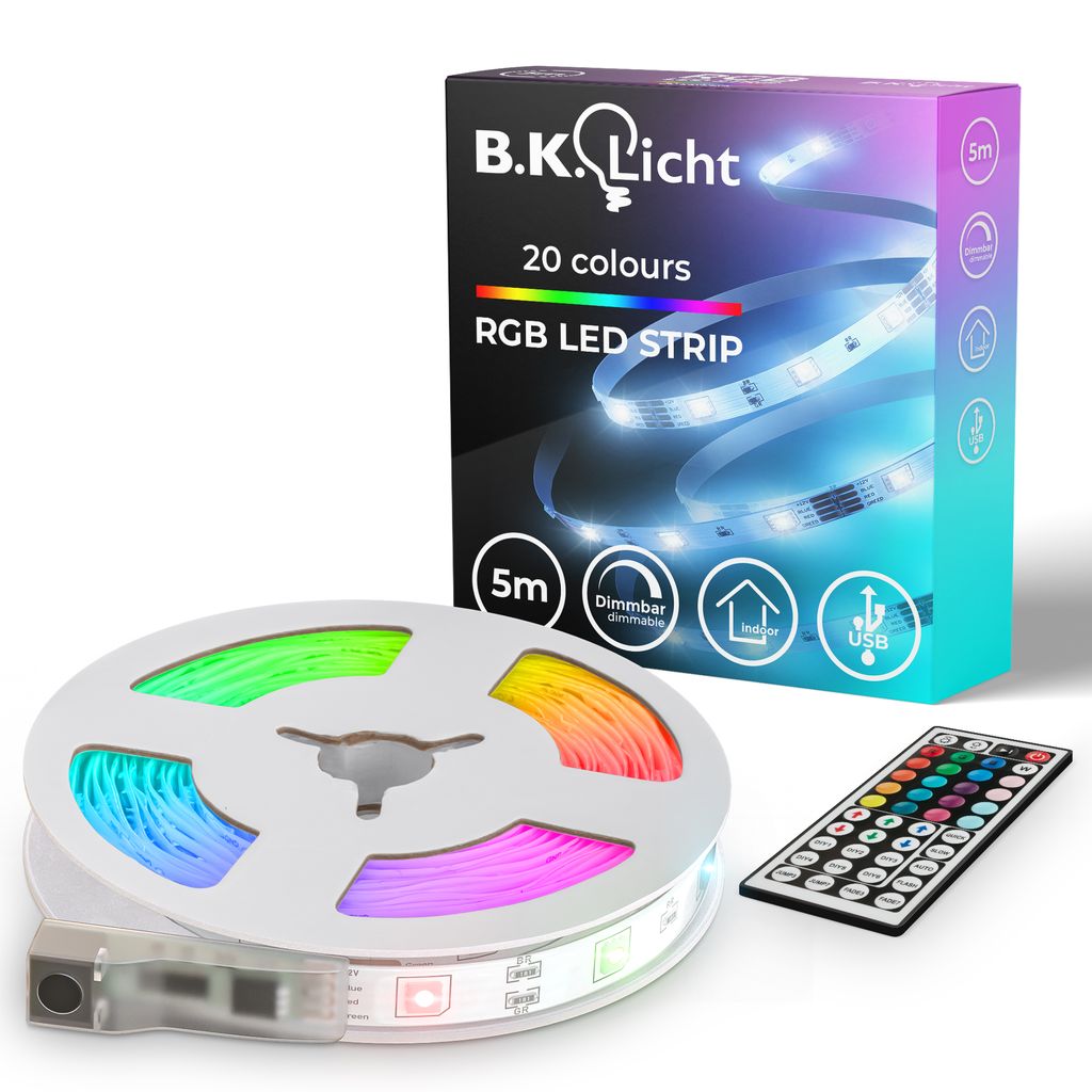 RGB LED tape 5m 150xRGB LED/0,04W, incl. USB