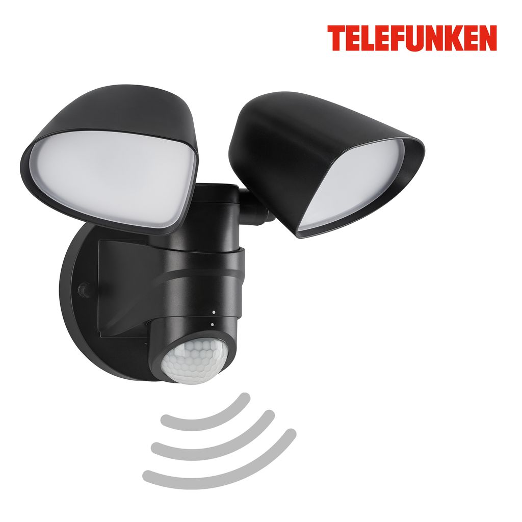 LED Außenleuchte Außenlampe Bewegungsmelder 10W schwarz Kunststoff Telefunken 7