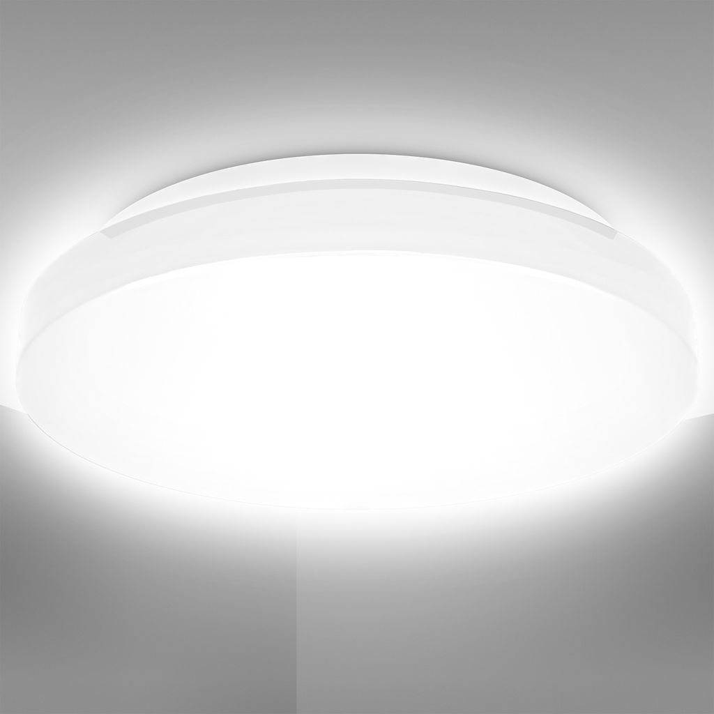 B.K.Licht LED Bathroom Ceiling Light, Built-in 10W LED Board, 900Lm, Neutral White 4000K, Ø8.6in/22cm, IP44 Splash Water Protection, Modern Light Fitting, Flush Mount Ceiling Lamp