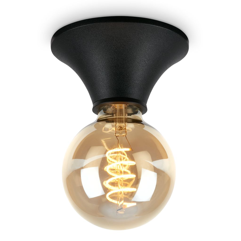 Deckenleuchte 6 cm 1x exkl. E27 max. 10 Watt schwarz