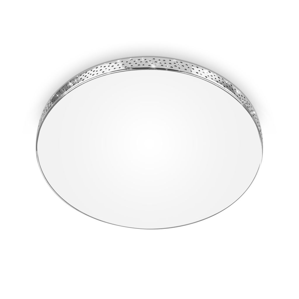 LED Deckenleuchte, Ø 35,5 cm, LED-Modul, 18W, 1850 lm, weiß-chrom