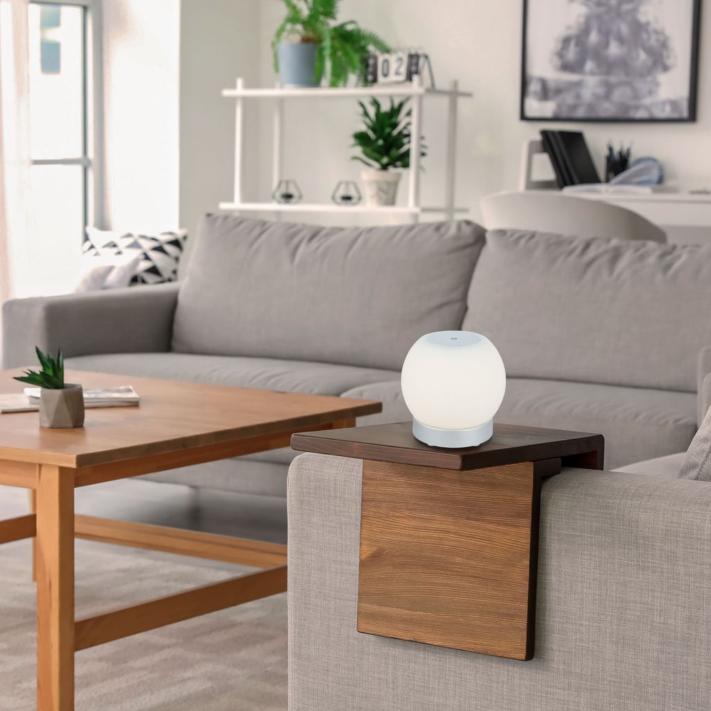LED Akku Tischleuchte, Ø16 cm, LED-Modul,  3W, 350 lm, chrom-matt