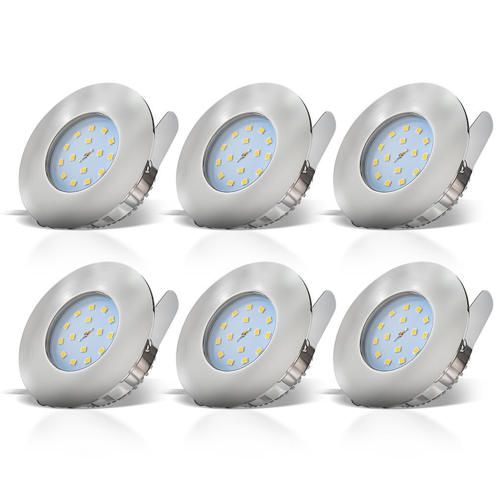 LED Einbauleuchten-Set, matt-nickel, 6xLED-Modul/4,8W